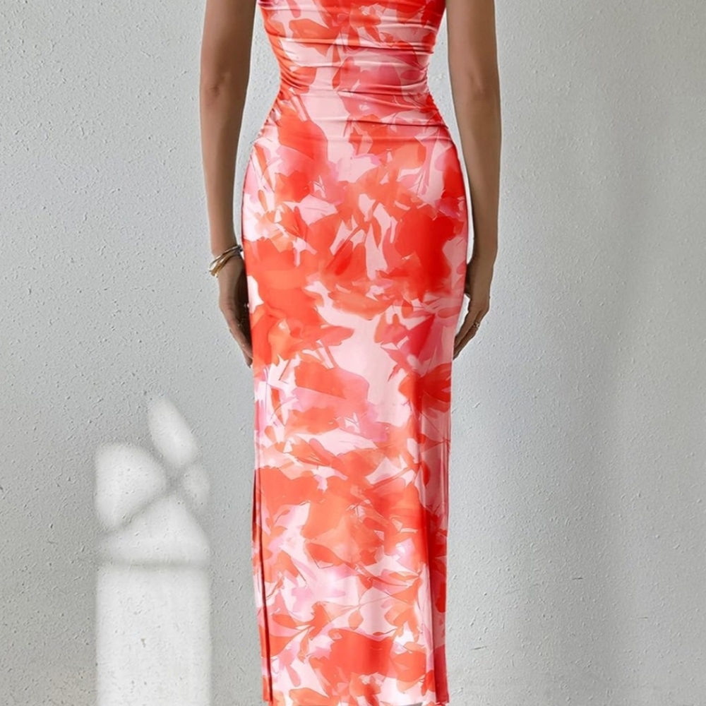 Pretty Garden Maxi Bodycon Dress Wear With Straps Or Without Size L - Picture 4 of 5
